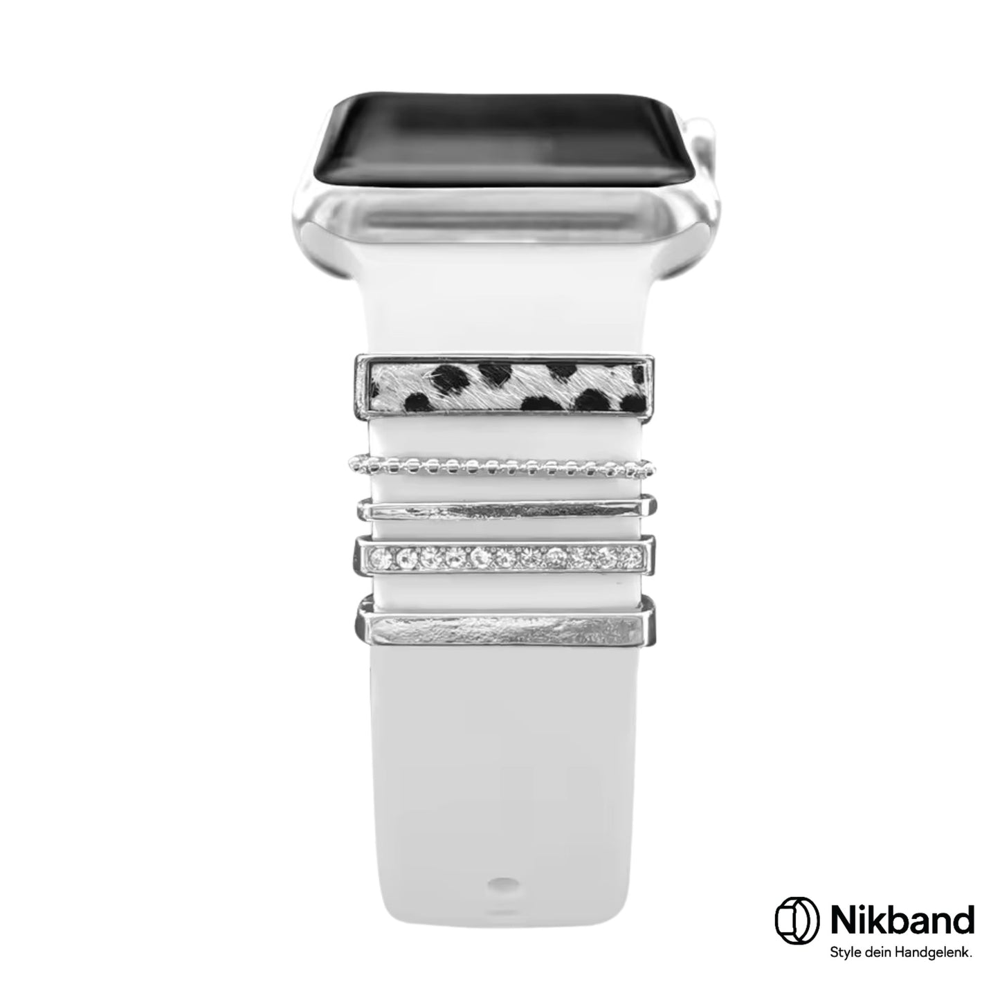 Nikband Charm-Dekoration für Apple Watch – „Dalmatian Dots“ in Silber