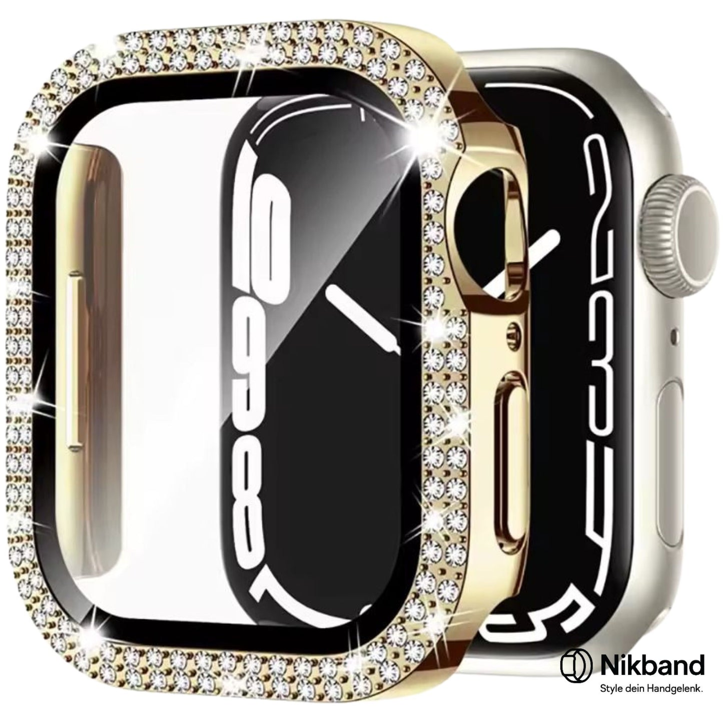 Nikband™ DiamondGlass Case – Glitzerndes Schutzglas & Cover für Apple Watch