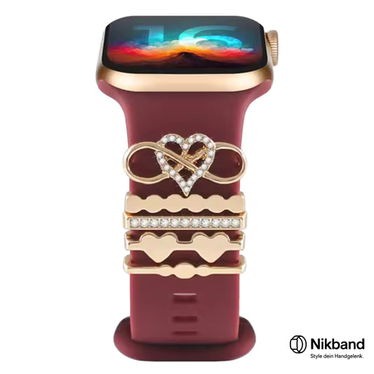 Nikband Charm-Dekoration für Apple Watch – „Infinity Heart“ in Gold