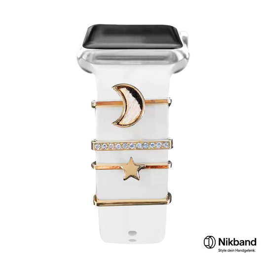 Nikband Charm-Dekoration für Apple Watch – „Shadow Moon“ in Gold